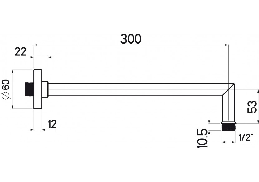 Bras de douche style 300 mm - B47.B30.000.05N - Nikles