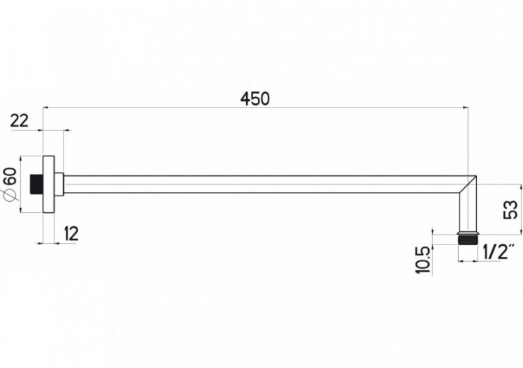 Bras de douche style 450 mm - B47.B45.000.05N - Nikles 2