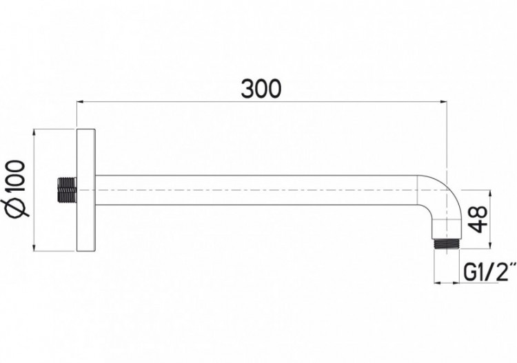 Bras de douche XL 24 300 mm renforcé - A48.R30.000.05N - Nikles 2