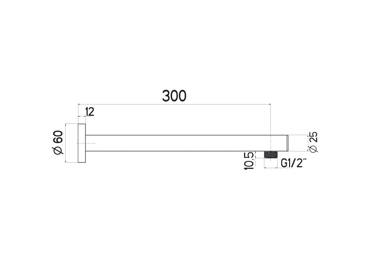 Bras de douche XL Quadro 300 mm - A46.B30.000.05N - Nikles 2