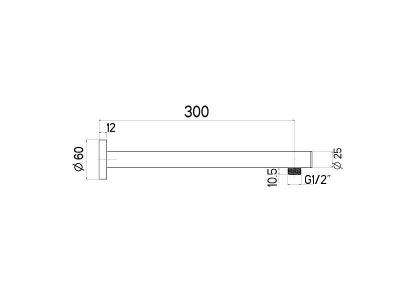 Bras de douche XL Quadro 300 mm - A46.B30.000.05N - Nikles