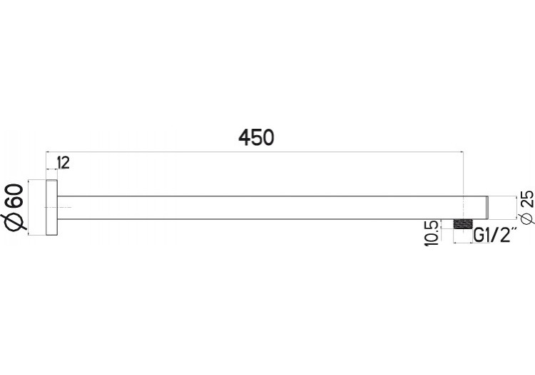 Bras de douche XL Quadro 450 mm - A46.B45.000.05N - Nikles 2