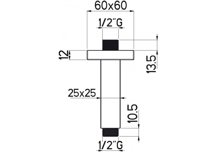 Bras de plafond Quadro 100 mm - A46.C10.000.05N - Nikles 2