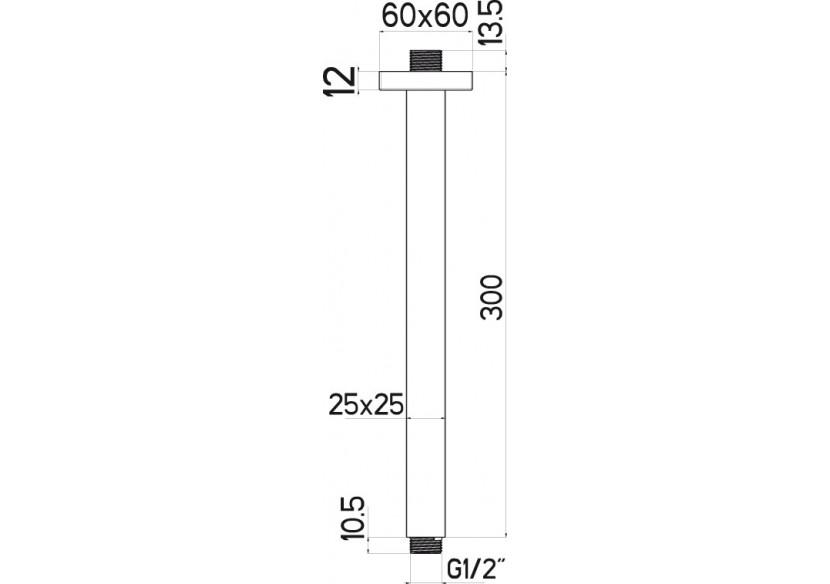 Bras de plafond Quadro 300 mm - A46.C30.000.05N - Nikles