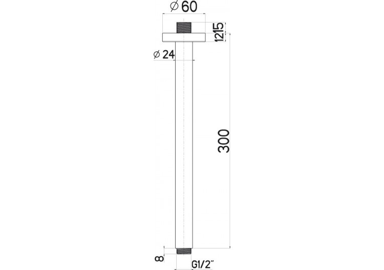 Bras de plafond XL 24 300 mm - A48.S30.000.05N - Nikles 2