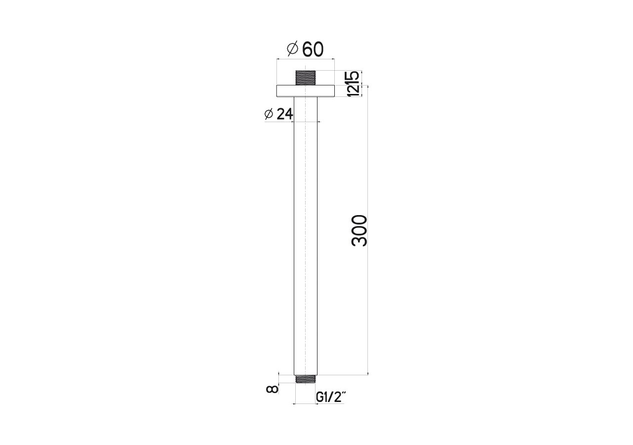 Bras de plafond XL 24 300 mm - A48.S30.000.05N - Nikles
