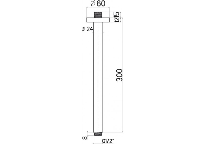 Bras de plafond XL 24 300 mm - A48.S30.000.05N - Nikles