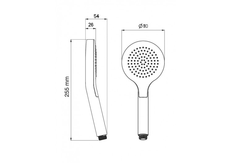 Douchette Avanti 110 Uno chrome / blanc - BS2150N - Nikles 2