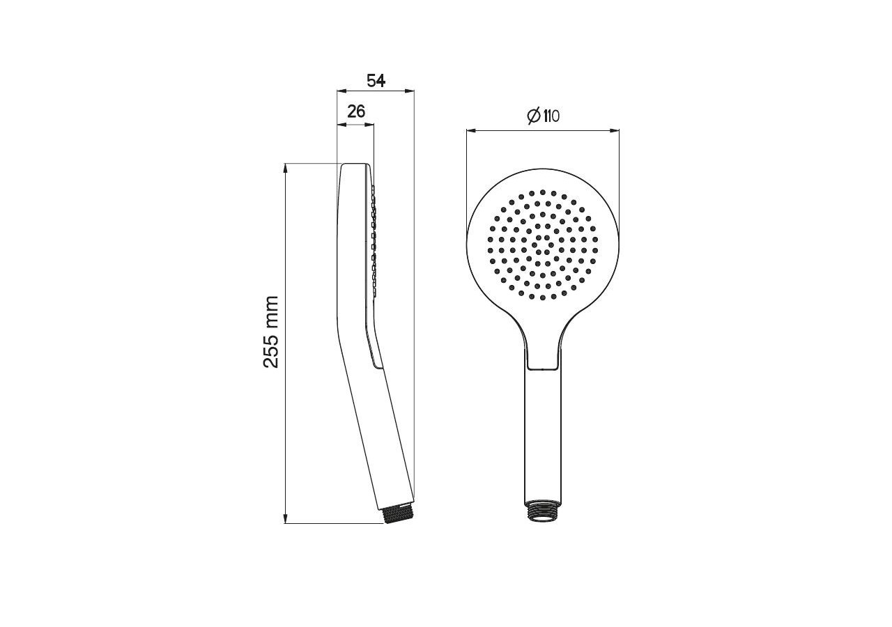 Douchette Avanti 110 Uno chrome / blanc - BS2150N - Nikles