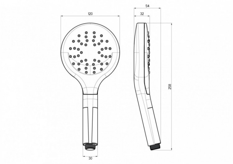 Douchette Avanti 120 Uno chrome / blanc - BS2550N - Nikles 2