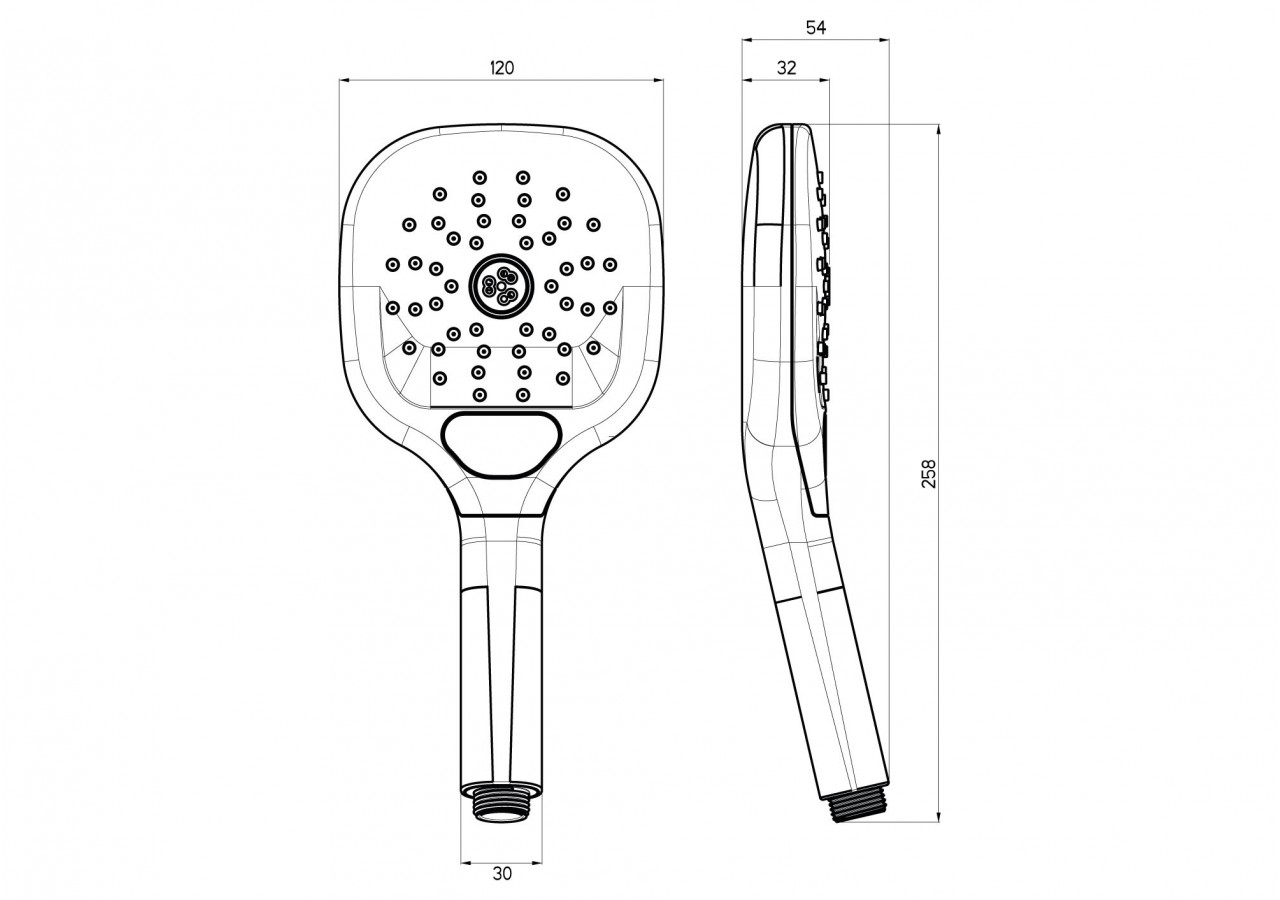 Douchette Avanti carrée 120 3s tourbillon chrome - BS2605QSN - Nikles