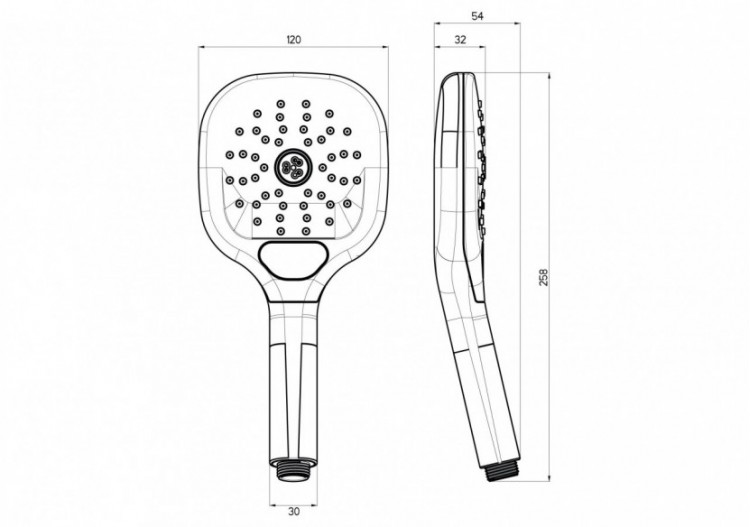 Douchette Avanti carrée 120 3s tourbillon chrome / blanc - BS2650QSN - Nikles 2