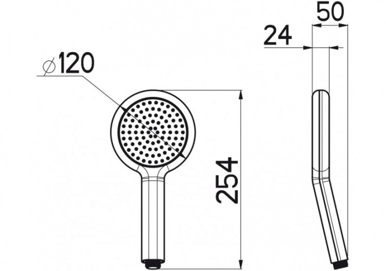 Douchette carbone 120 Uno chrome / carbone Airdrop - B2851N - Nikles 2