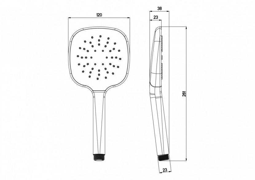 Douchette Nova carrée 120 Uno - BS4105N - Nikles