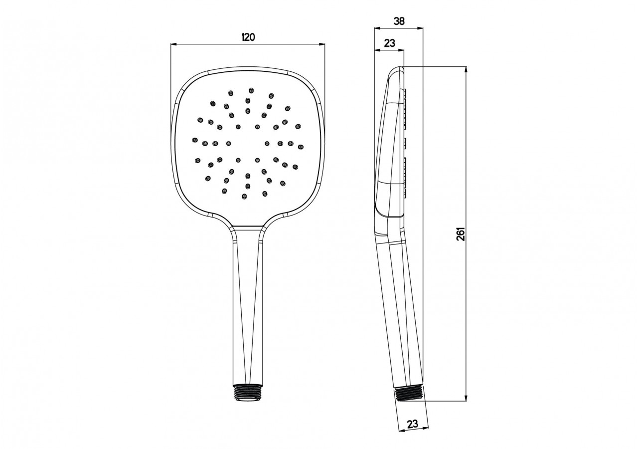 Douchette Nova carrée 120 Uno éco chrome - BS4105EN - Nikles