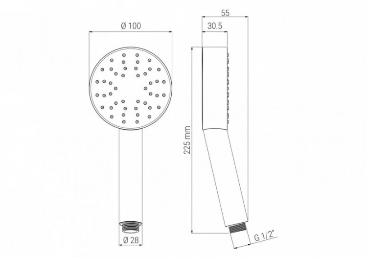 Douchette Techno 100 Clean noir mat - BS5007N - Nikles 2