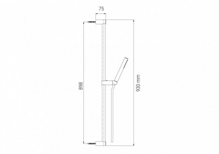 Kit de douche carbone stick Uno - A745.FR.461.51N - Nikles 2