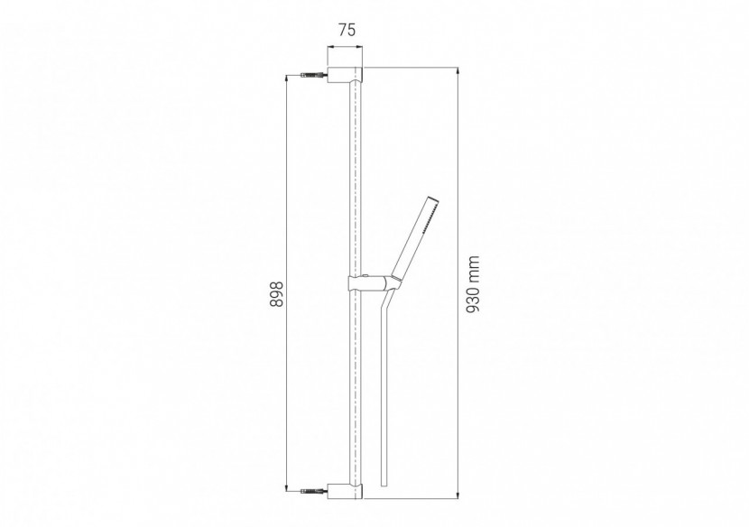 Kit de douche carbone stick Uno - A745.FR.461.51N - Nikles