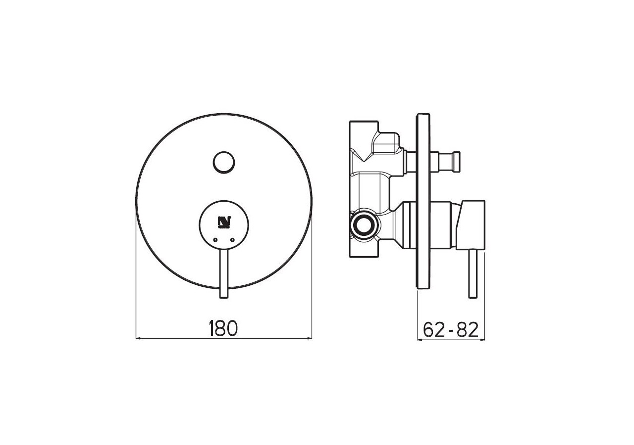 Kit de montage pour robinet de douche encastré Architect 2 voies - FCD.01.501.05N - Nikles