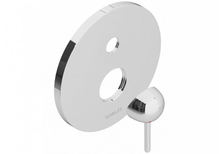 Kit de montage pour robinet de douche encastré Rondo 2 voies chrome - FRD.01.501.05N - Nikles