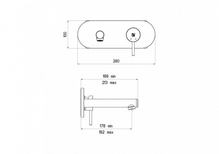 Kit de montage pour robinet de lavabo encastré Architect carbone - FBC.01.501.51N - Nikles 2