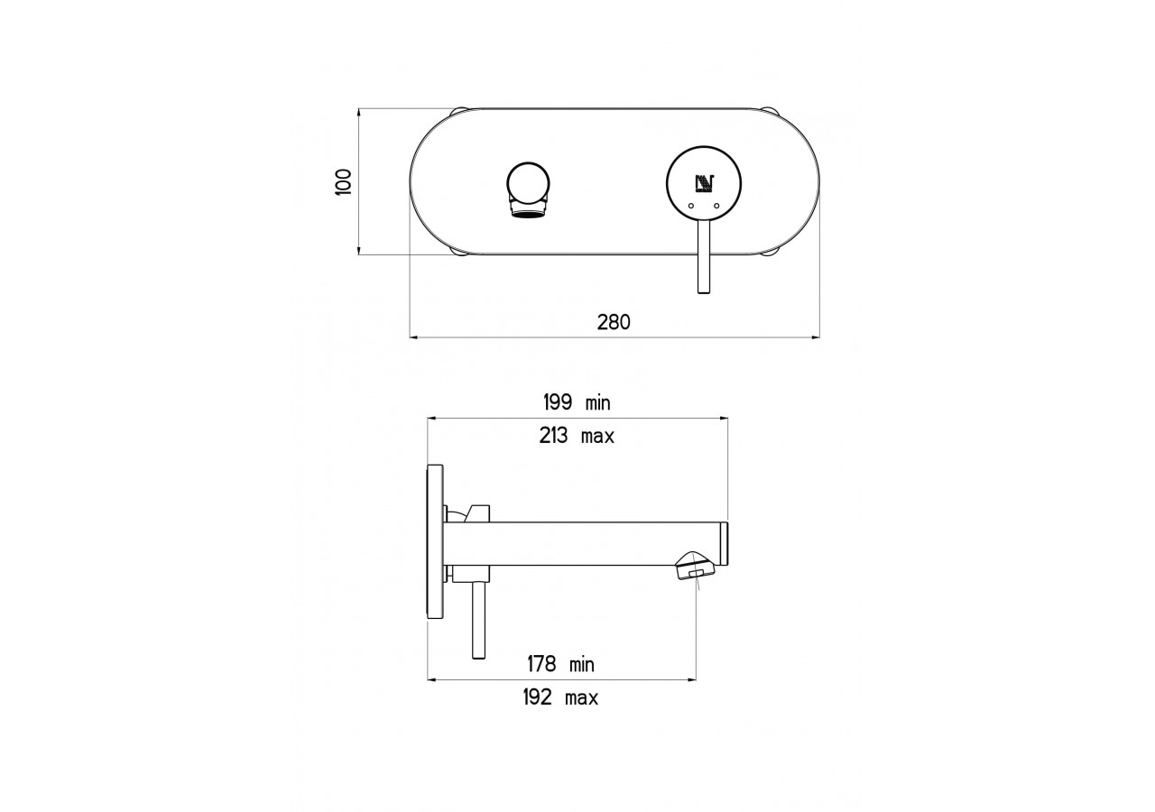Kit de montage pour robinet de lavabo encastré Architect carbone - FBC.01.501.51N - Nikles