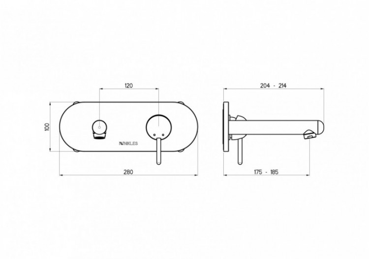 Kit de montage pour robinet de lavabo encastré Rondo chrome - FRC.01.501.05N - Nikles 2