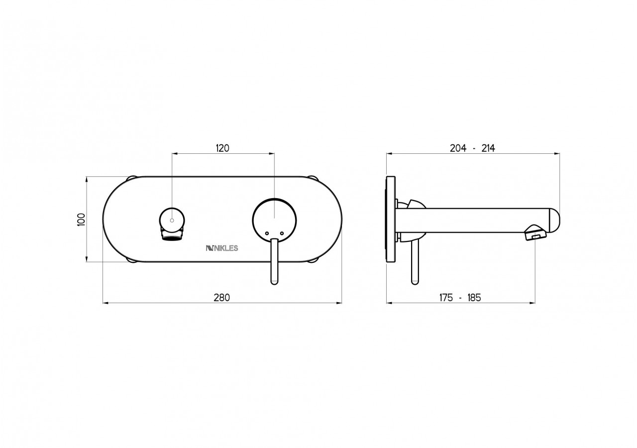 Kit de montage pour robinet de lavabo encastré Rondo chrome - FRC.01.501.05N - Nikles