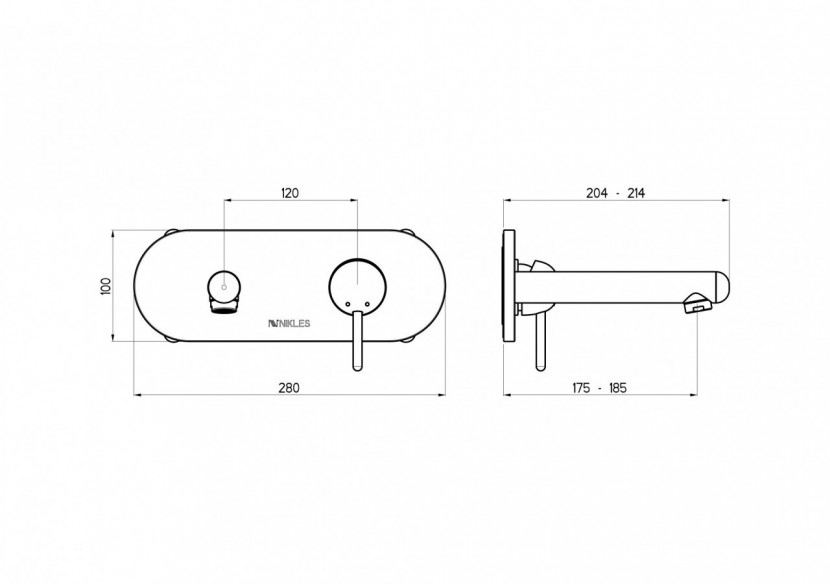 Kit de montage pour robinet de lavabo encastré Rondo chrome - FRC.01.501.05N - Nikles