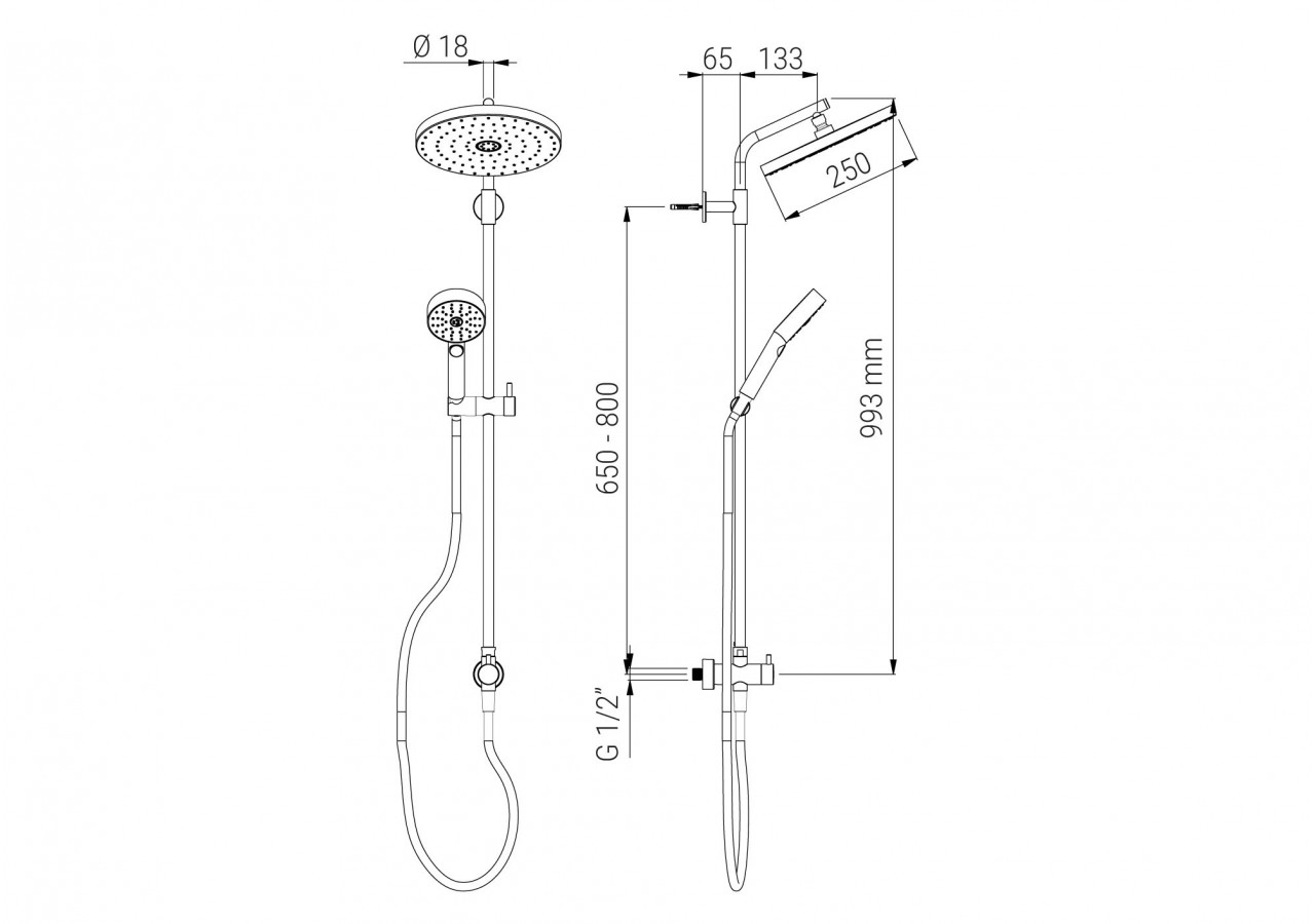 Kit système 1 Techno 18 chrome - A73.80.67W.05N - Nikles