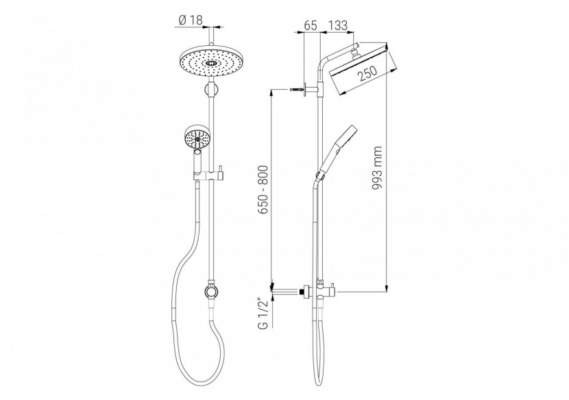 Kit système 1 Techno 18 chrome - A73.80.67W.05N - Nikles