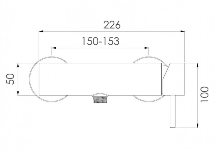 Mitigeur de douche à levier unique Architect 1 voie chrome - FSL.01.001.05N - Nikles 2