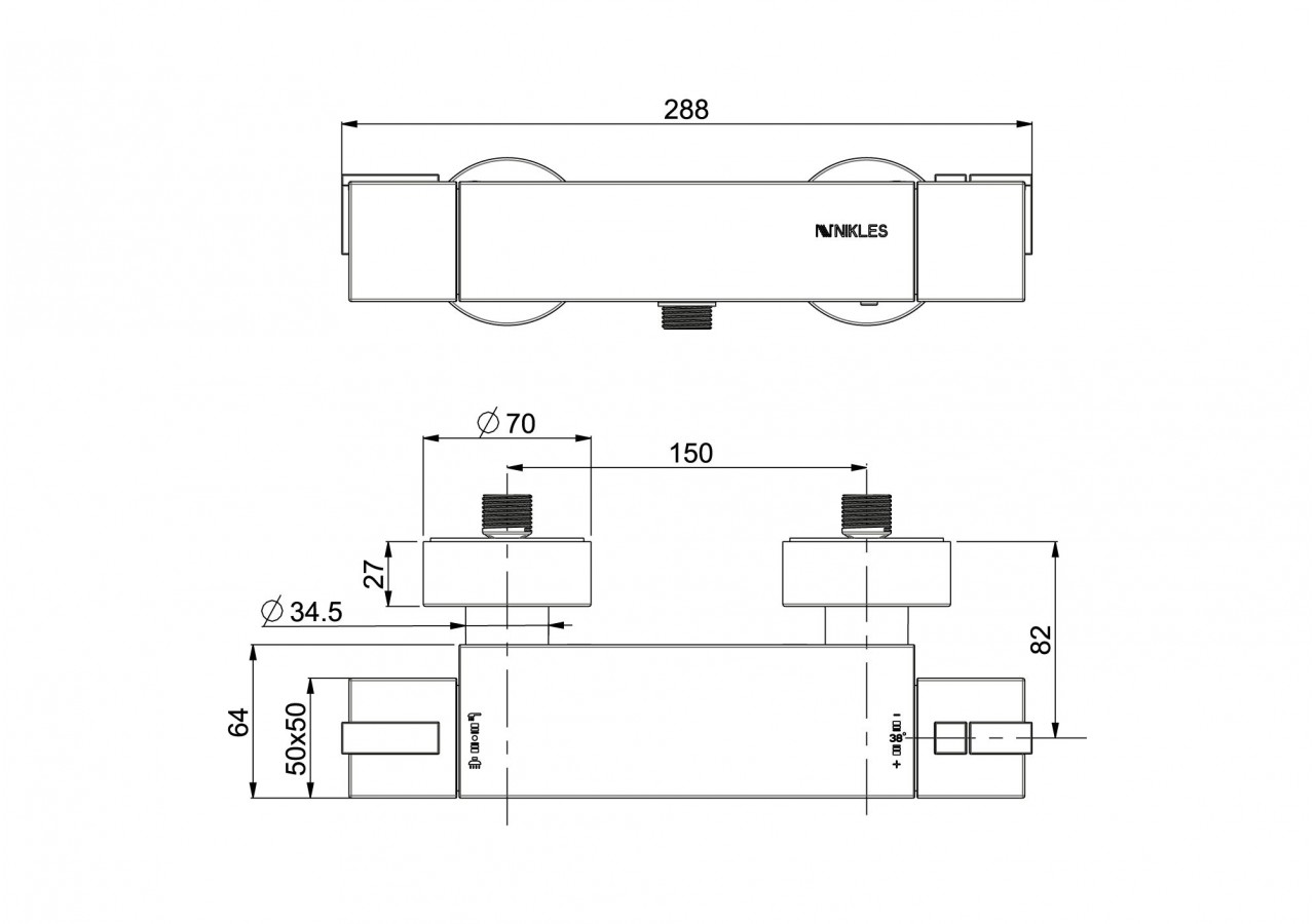 Mitigeur thermostatique Pure 1 voie chrome - A53RU.TH1.001.05N - Nikles