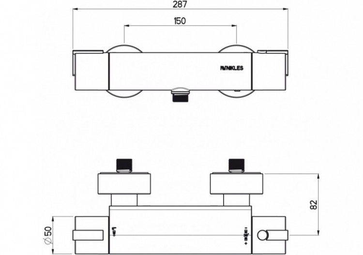 Mitigeur thermostatique Techno 1 voie chrome - A65RU.TH1.001.05N - Nikles 2