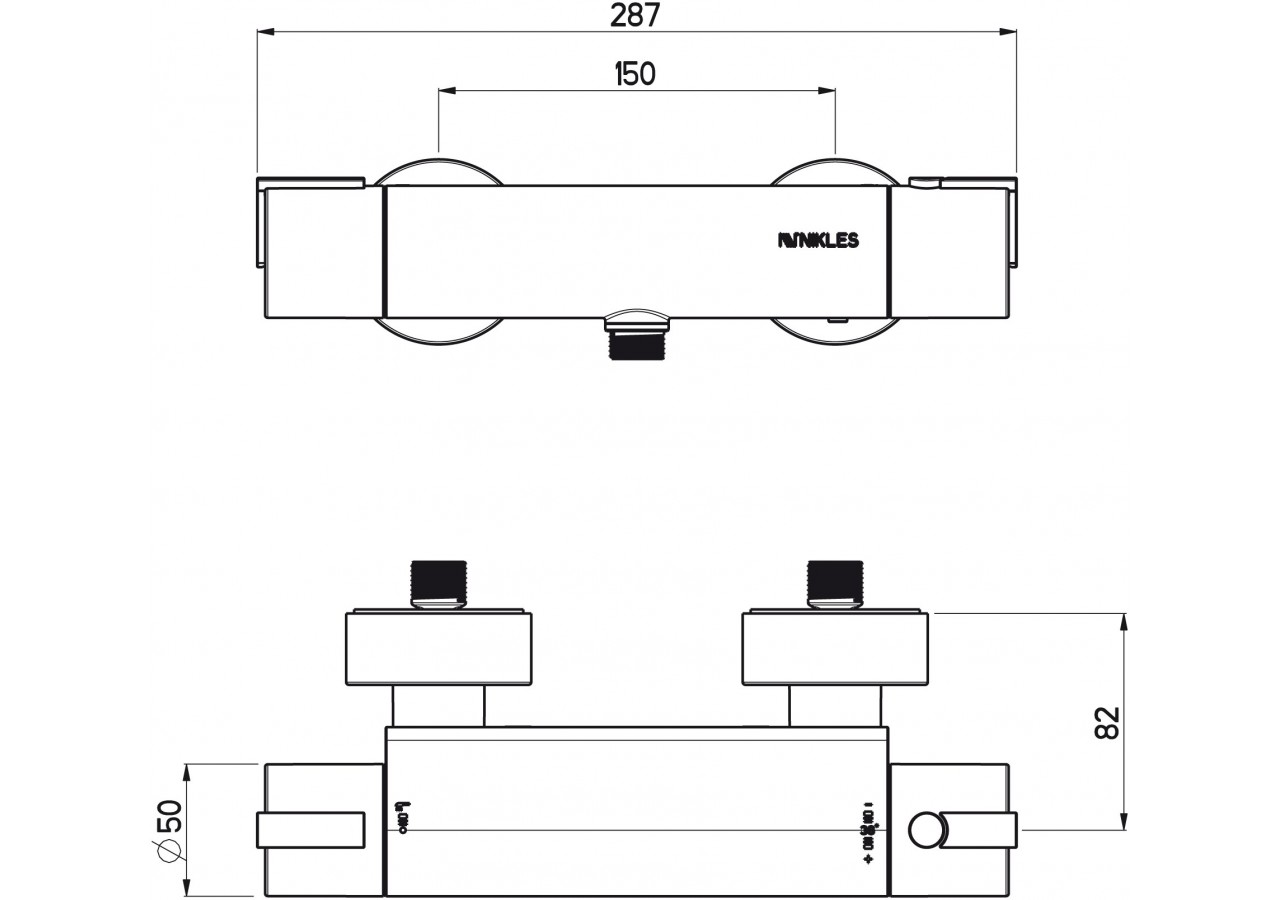 Mitigeur thermostatique Techno 1 voie chrome - A65RU.TH1.001.05N - Nikles