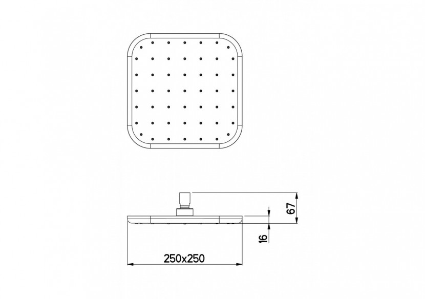 Pomme de douche Avanti Quadro 250 dropless - DE0605N - Nikles