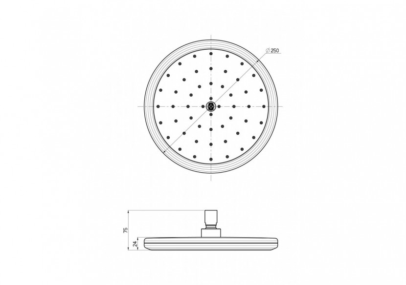 Pomme de douche Avanti ronde 250 dropless - DE0505N - Nikles