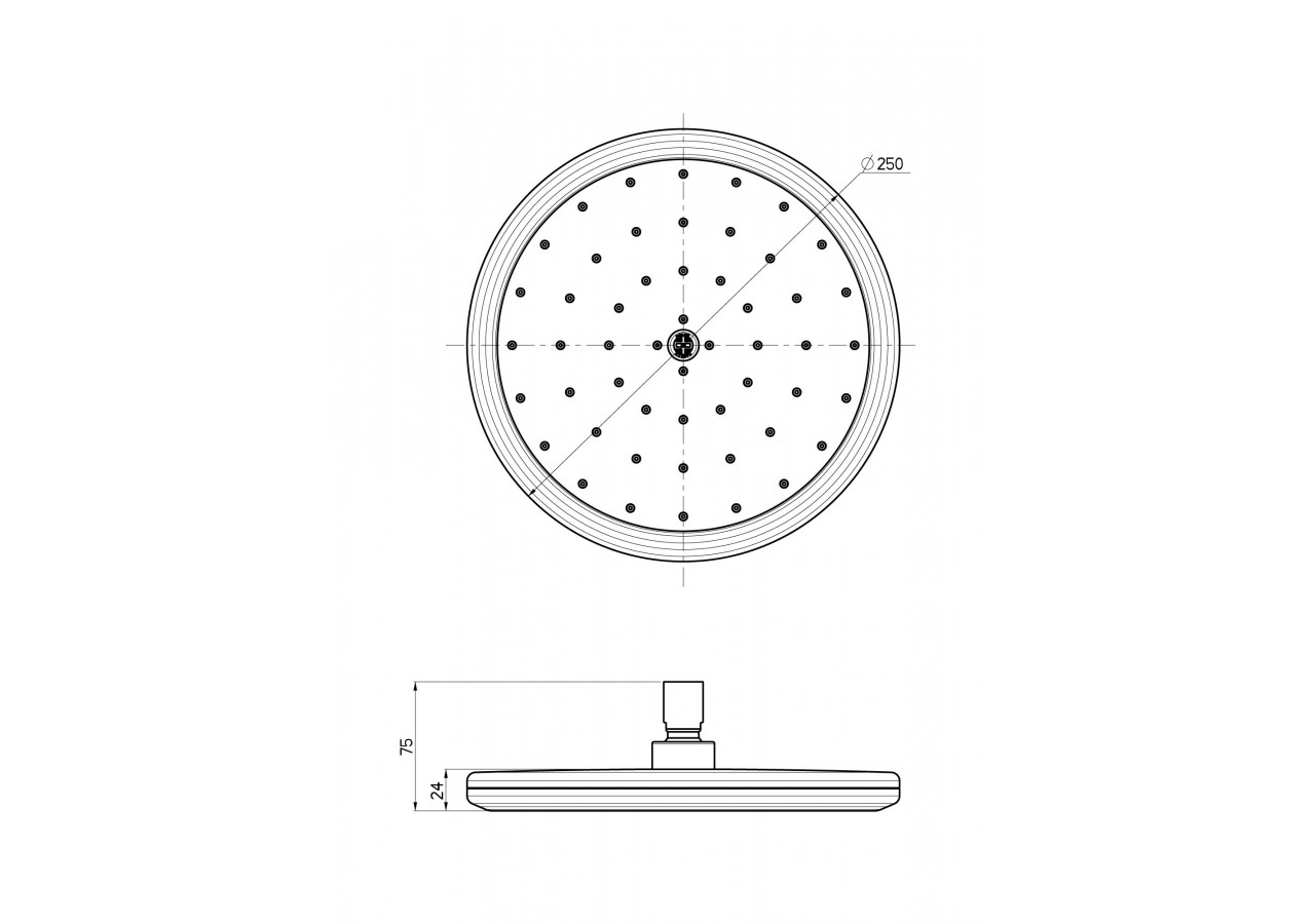 Pomme de douche Avanti ronde 250 dropless éco chrome - DE0505EN - Nikles