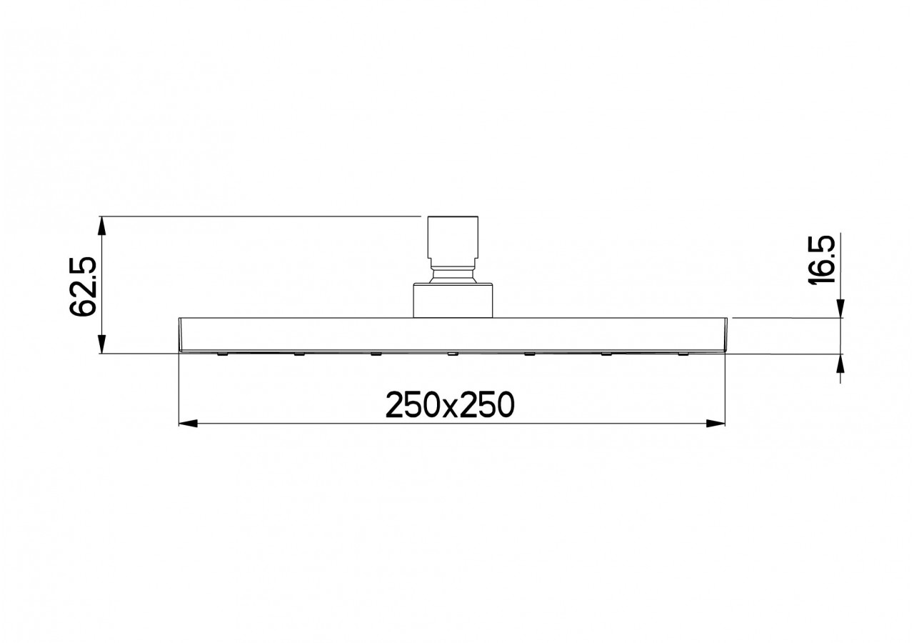 Pomme de douche carrée 250 dropless éco chrome - DE0205EN - Nikles