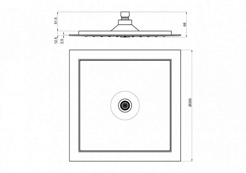 Pomme de douche carrée 300 valve de contrôle de pression chrome - DSV0205N - Nikles