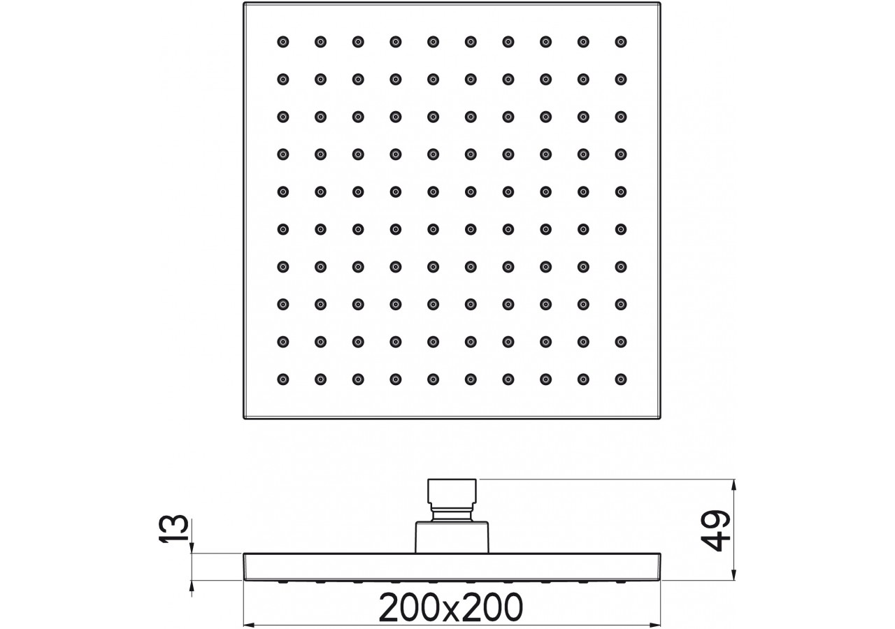 Pomme de douche Fresh carrée 200 - D3105F - Nikles