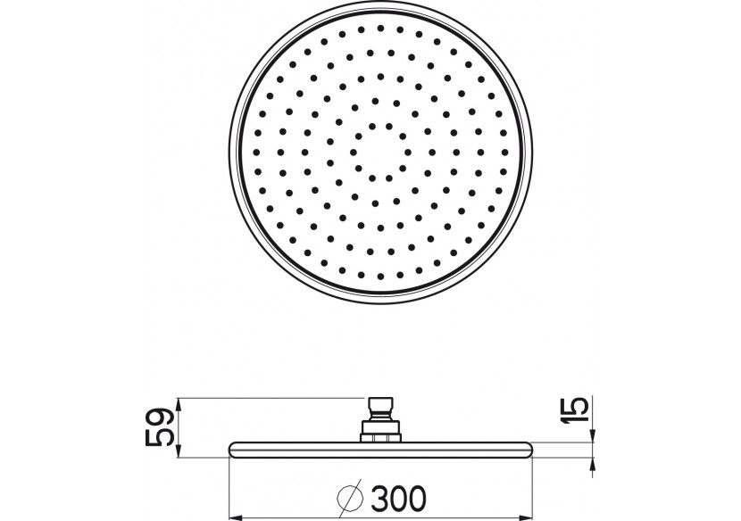 Pomme de douche Infinity ronde 300 chrome / carbone - BY300R51N - Nikles
