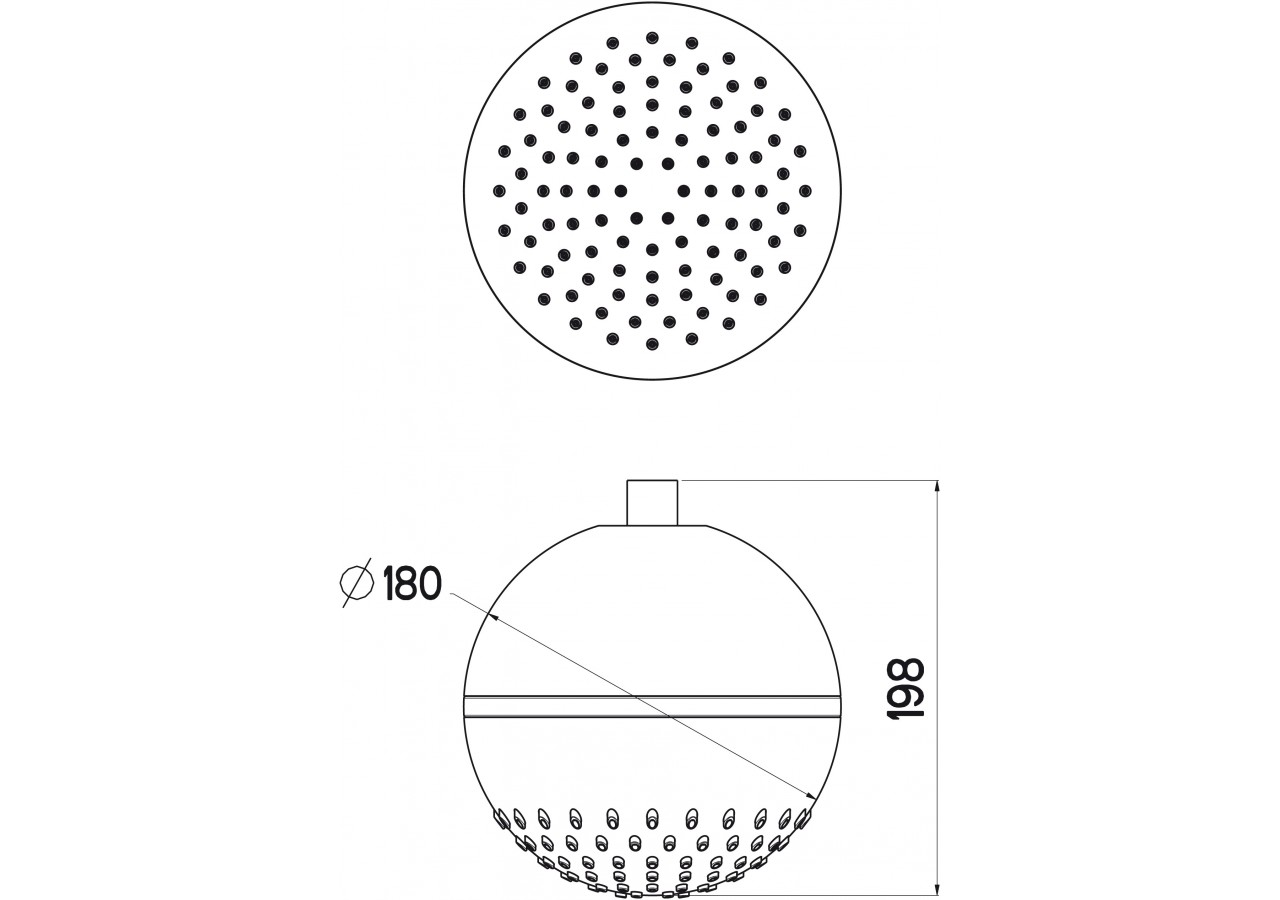 Pomme de douche Luce 180 - B4805N - Nikles