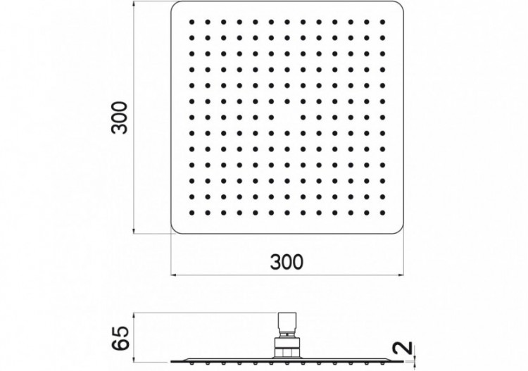 Pomme de douche Piano carrée 300 acier inoxydable très brillant - BP300Q05N - Nikles 2