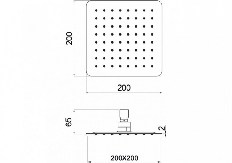 Pomme de douche Piano Quadro 200 acier inoxydable très brillant - BP200Q05N - Nikles 2