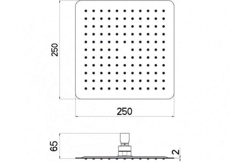 Pomme de douche Piano Quadro 250 acier inoxydable très brillant - BP250Q05N - Nikles 2