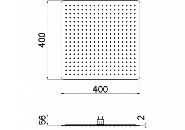 Pomme de douche Piano Quadro 400 acier inoxydable très brillant - BP400Q05N - Nikles 2