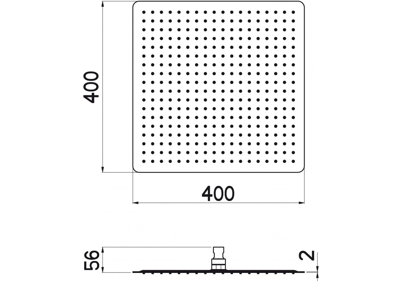 Pomme de douche Piano Quadro 400 acier inoxydable très brillant - BP400Q05N - Nikles