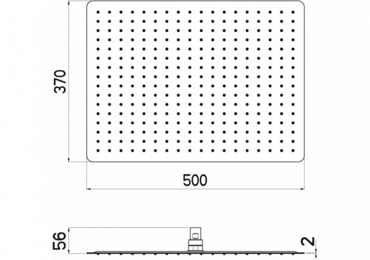 Pomme de douche Piano rectangle 500x370 acier inoxydable très brillant - BP5037R05N - Nikles 2