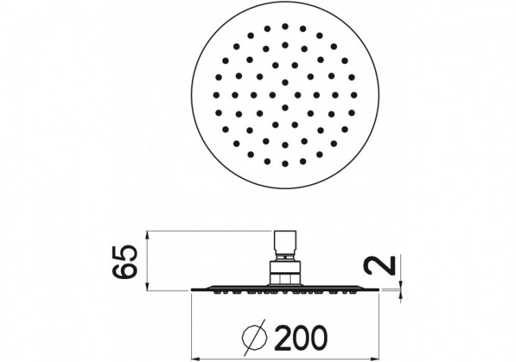 Pomme de douche Piano ronde 200 acier inoxydable très brillant - BP200T05N - Nikles 2